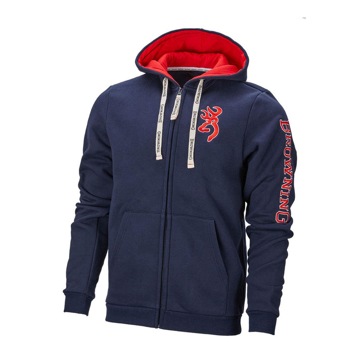 Browning zip snapshot sweatshirt navy tan casual outdoor clothing