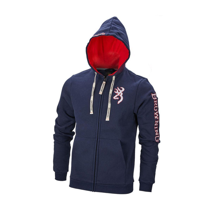 Browning zip snapshot sweatshirt navy tan casual outdoor clothing