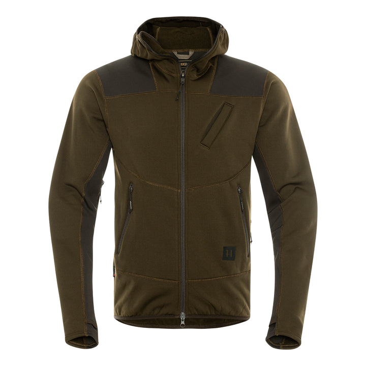 Harkila Deer Stalker fleece hoodie willow green shadow brown hunting fleece hoodie