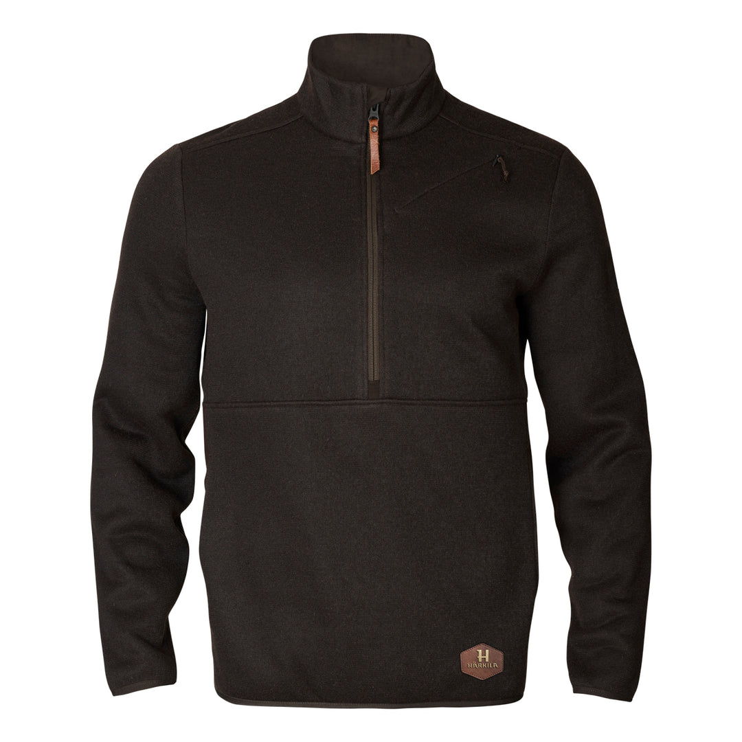Harkila Metso half zip shadow brown wool shooting jumper countryside clothing