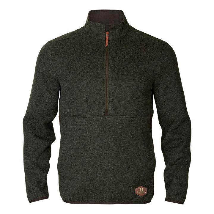 Harkila Metso half zip willow green wool shooting jumper countryside clothing