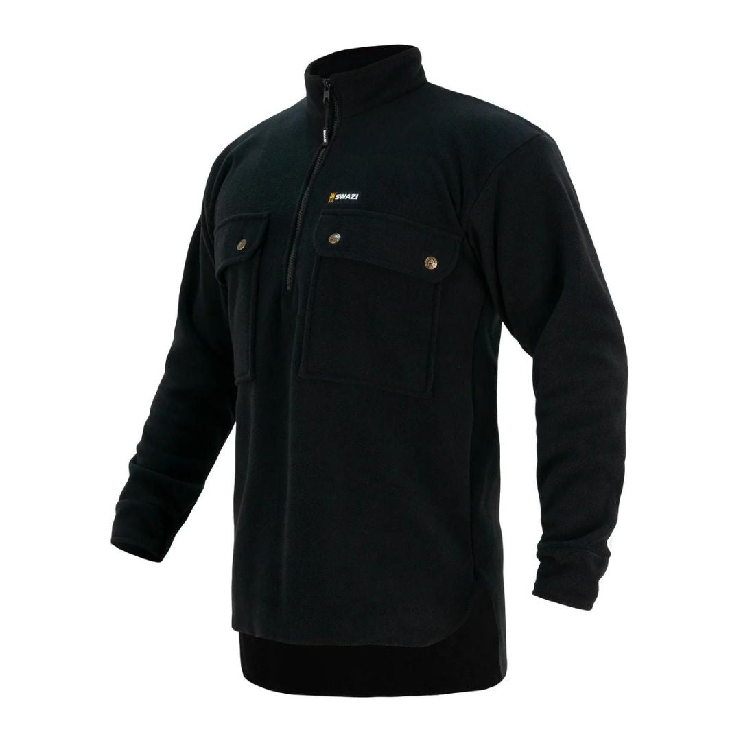Swazi Back 40 fleece 1/4 zip black outdoor hunting fleece countryside clothing